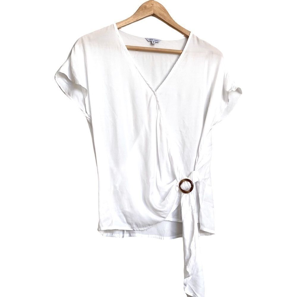 Naked Zebra Wrap Short Sleeved Blouse Small